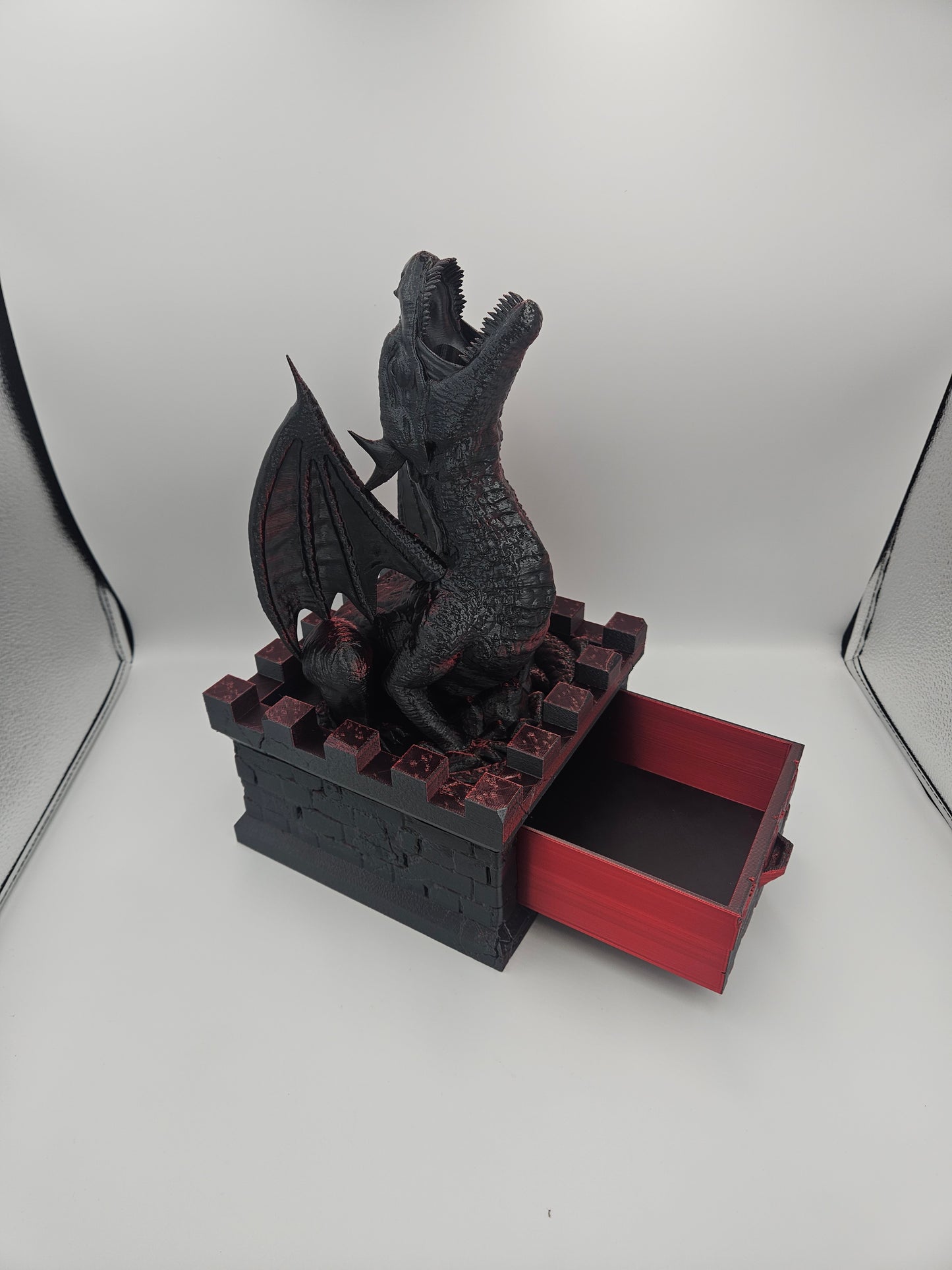 Dragon Dice Tower with Drawer – DnD Dice Storage & Display – Fits D20 & Standard Dice