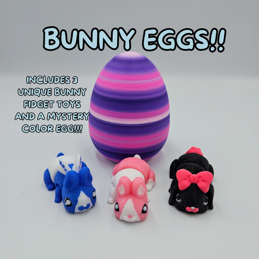 Bunny Egg With 3x Bunny Articulating Fidget Toys