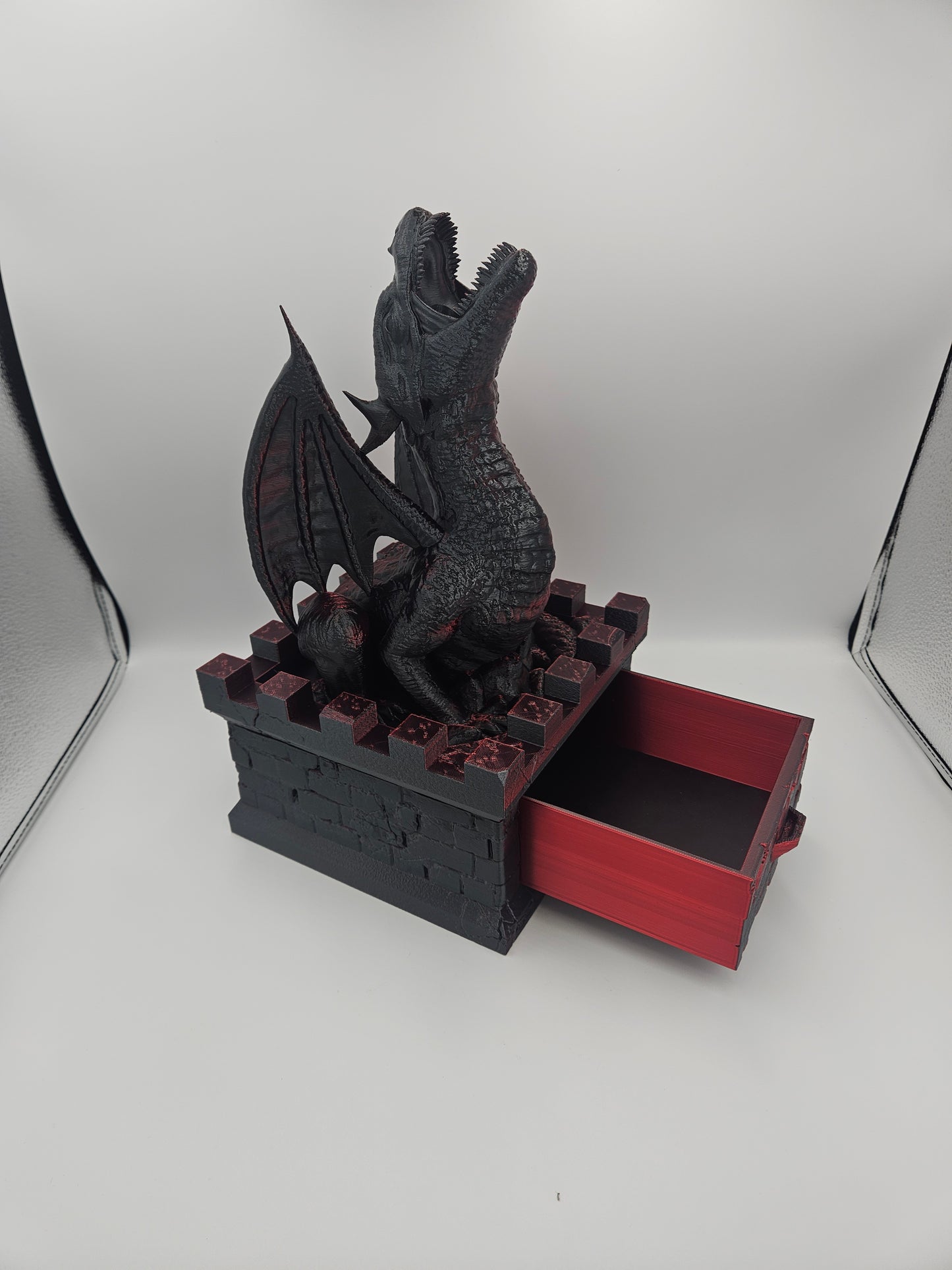 Dragon Dice Tower with Drawer – DnD Dice Storage & Display – Fits D20 & Standard Dice