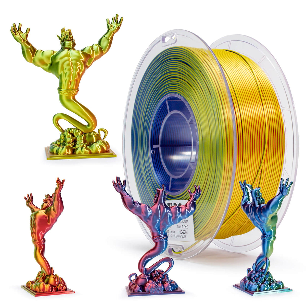 Ziro Filament - Tri Color Silk PLA