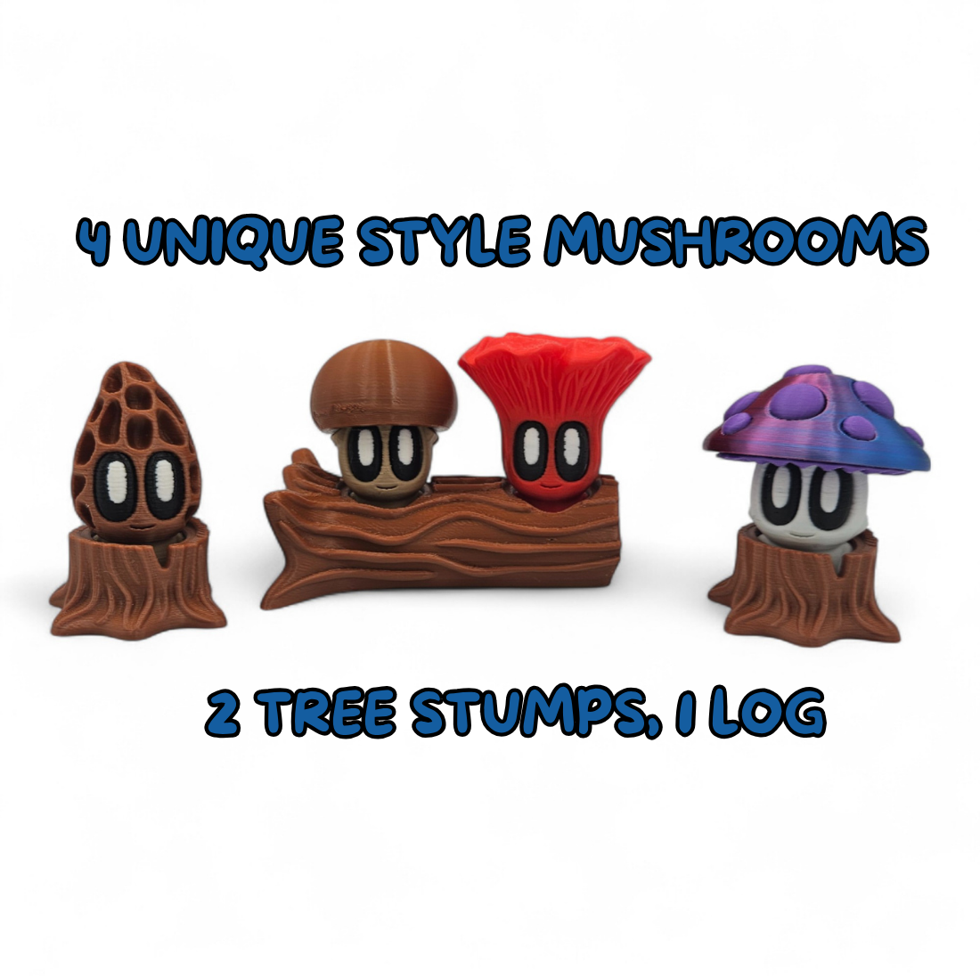 7 Pack Mushroom Collectible Figurines