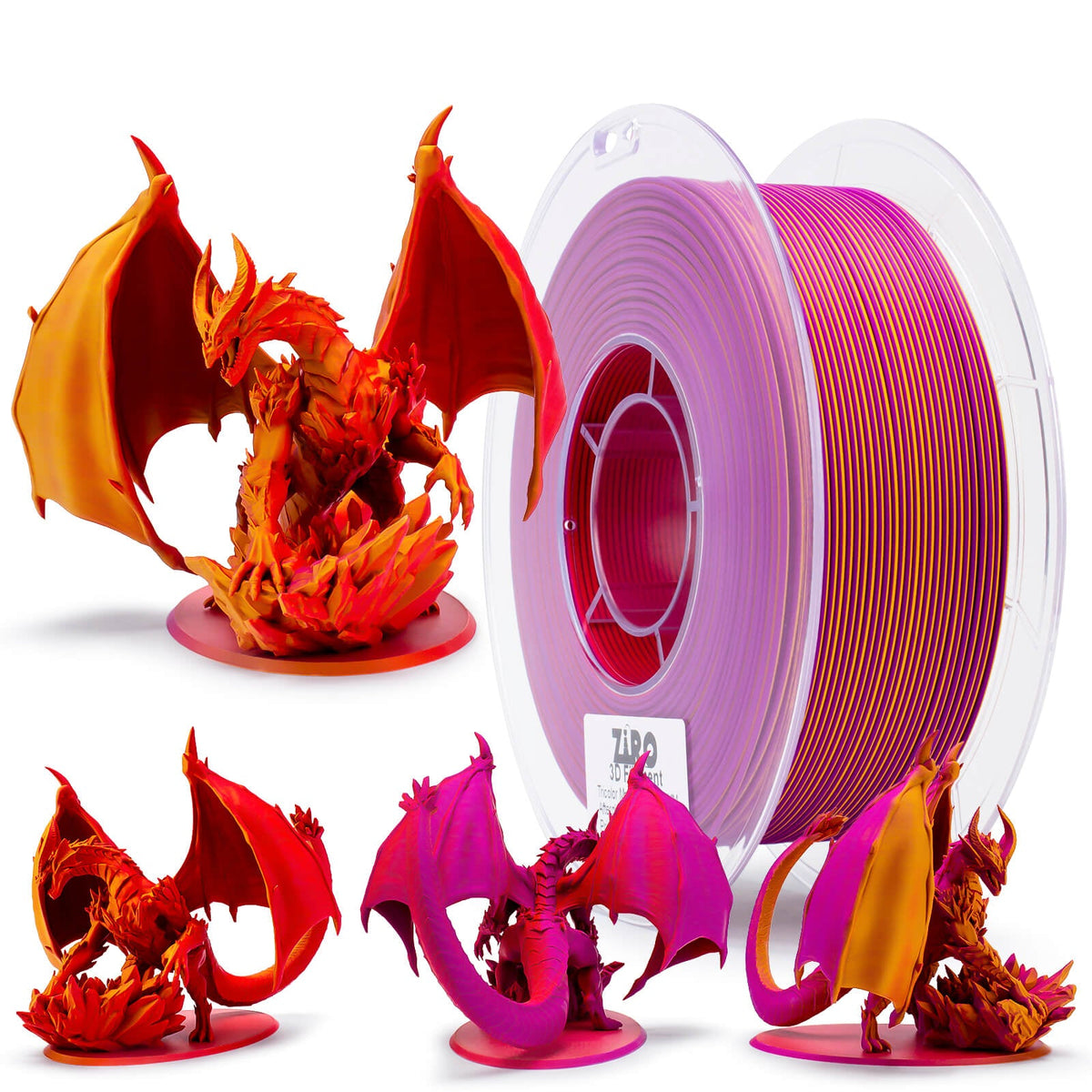 Ziro Filament - Tri Color Matte PLA
