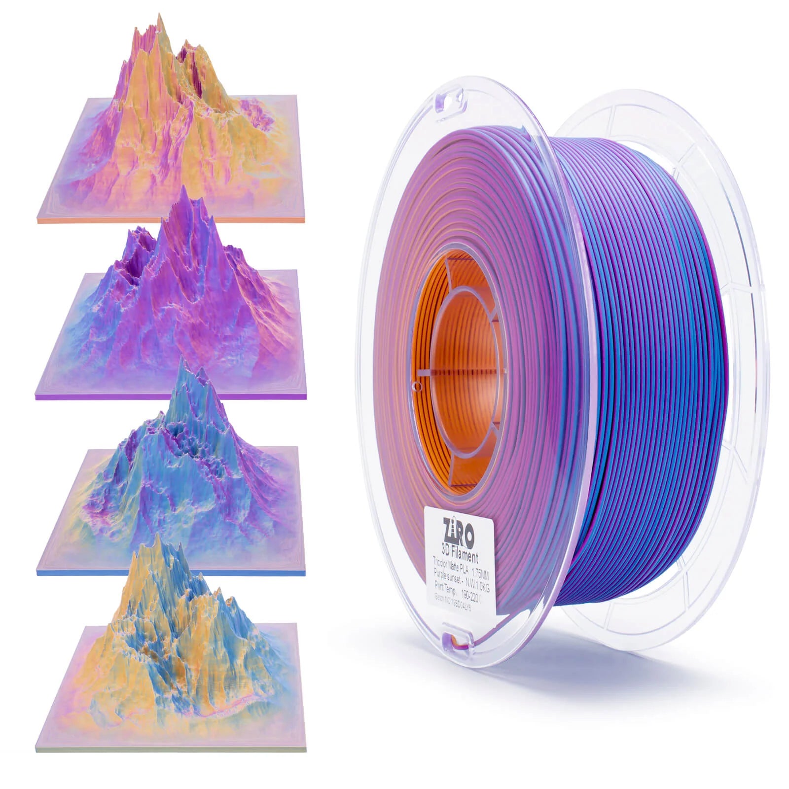 Ziro Filament - Tri Color Matte PLA