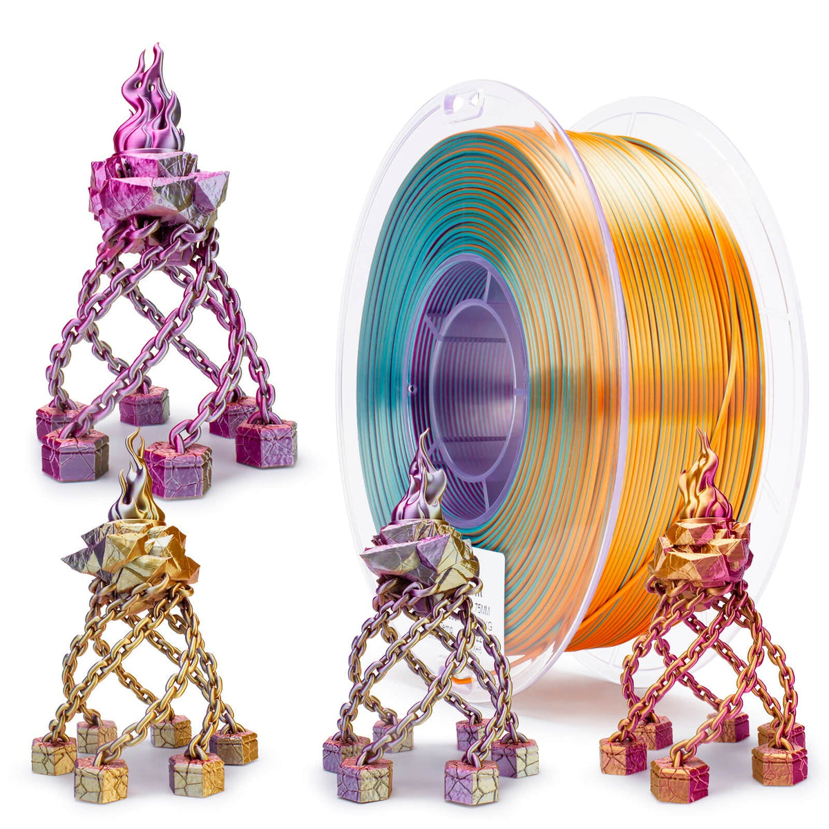 Ziro Filament - Tri Color Silk PLA